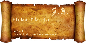 Fister Márta névjegykártya