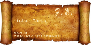 Fister Márta névjegykártya