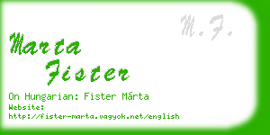 marta fister business card